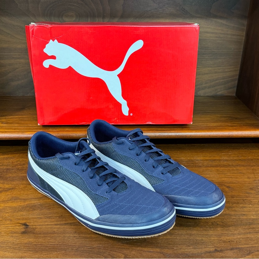 NEW Puma Astro Sala Men’s Sneakers, Peacoat-Puma White, Size 13, 362361-15